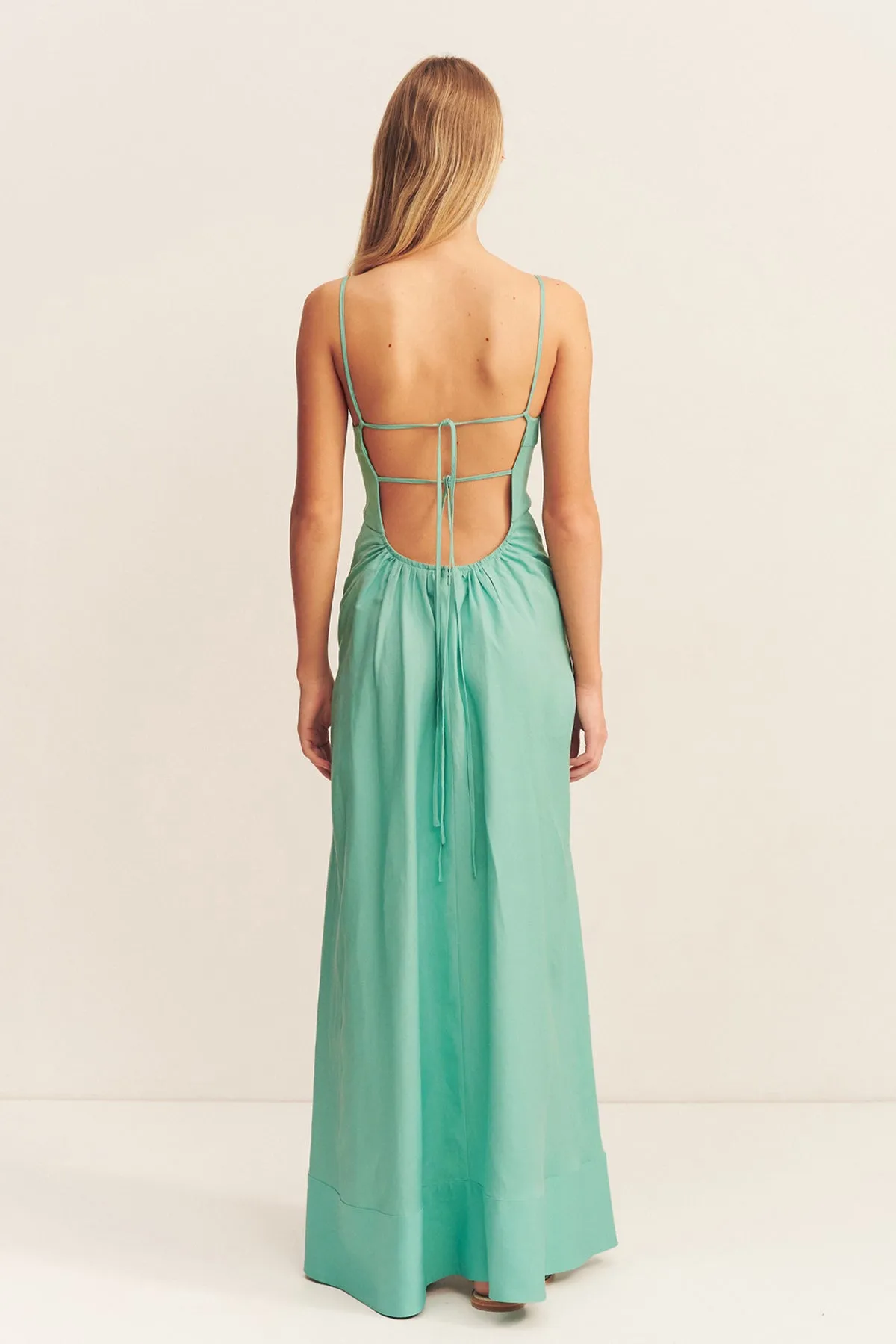 ALEC LOW OPEN BACK MAXI DRESS - POOL BLUE