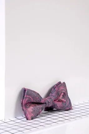 Children's Pink Paisley Print Bow Tie