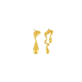 Courage Waterproof Asymmetrical Lucky Earring 18K Gold Plating