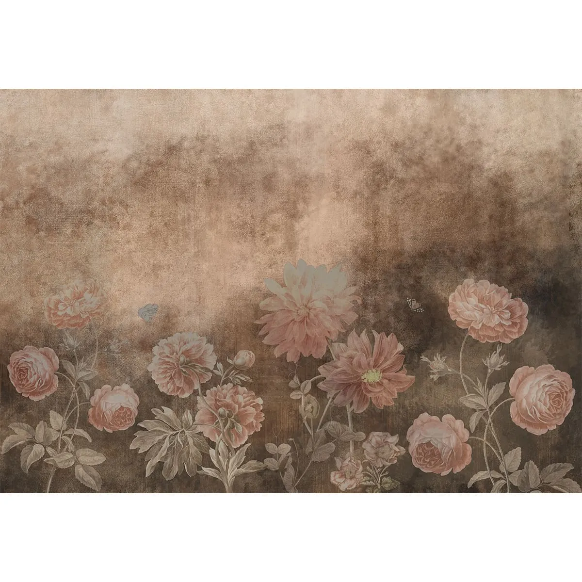 Dusky Charm, Rustic Floral Theme Wallpaper, Customised