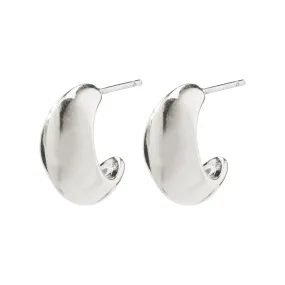 EDWINA recycled chunky huggie hoop earrings silver-plated