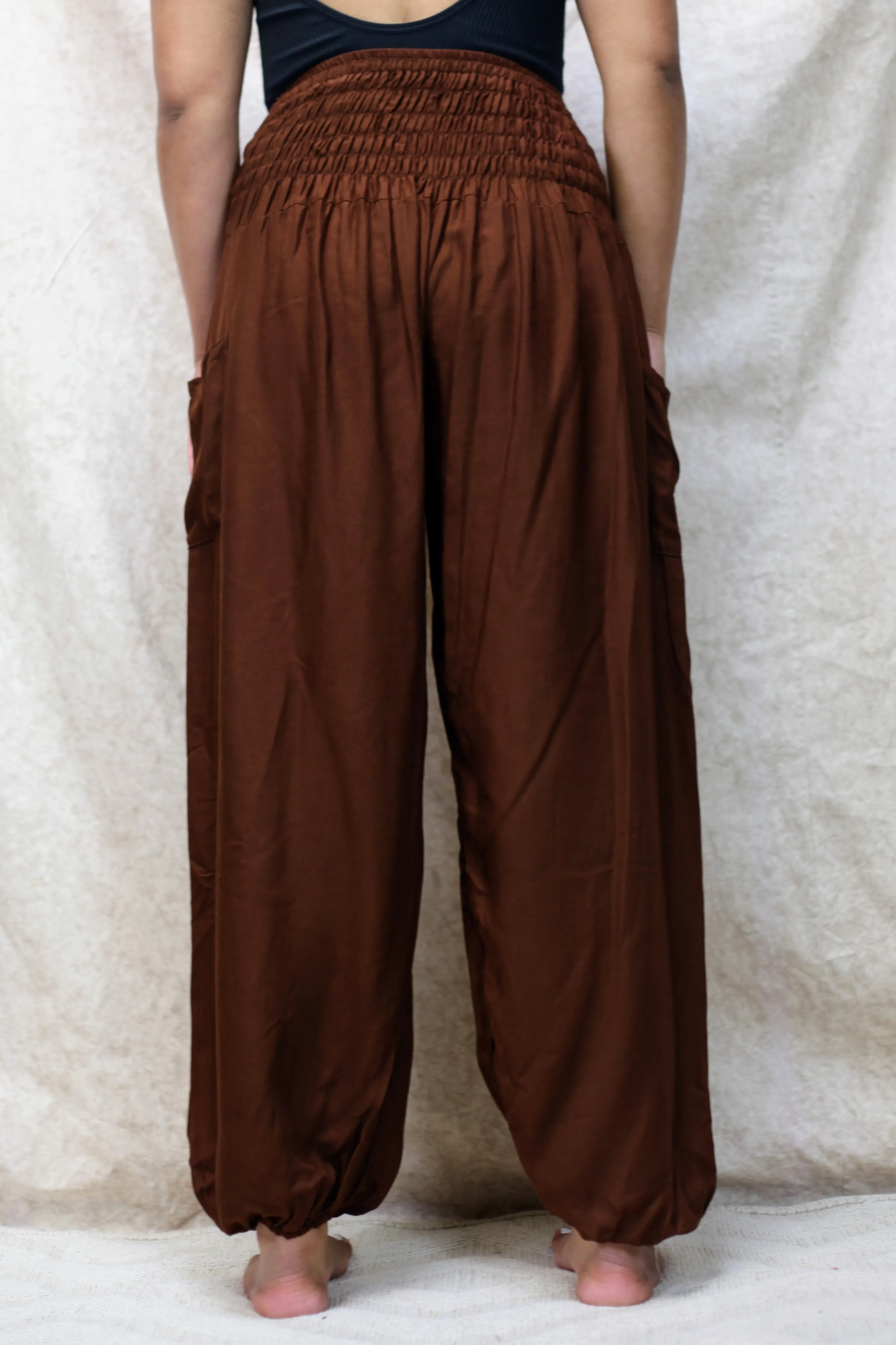 Plain Genie Pants with Pockets - Plus Size