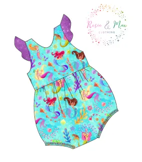 PREORDER - Seasonal Prints - Mermaids - Bubble Romper