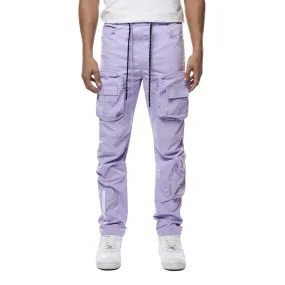 Printed Utility Windbreaker Joggers - Violet