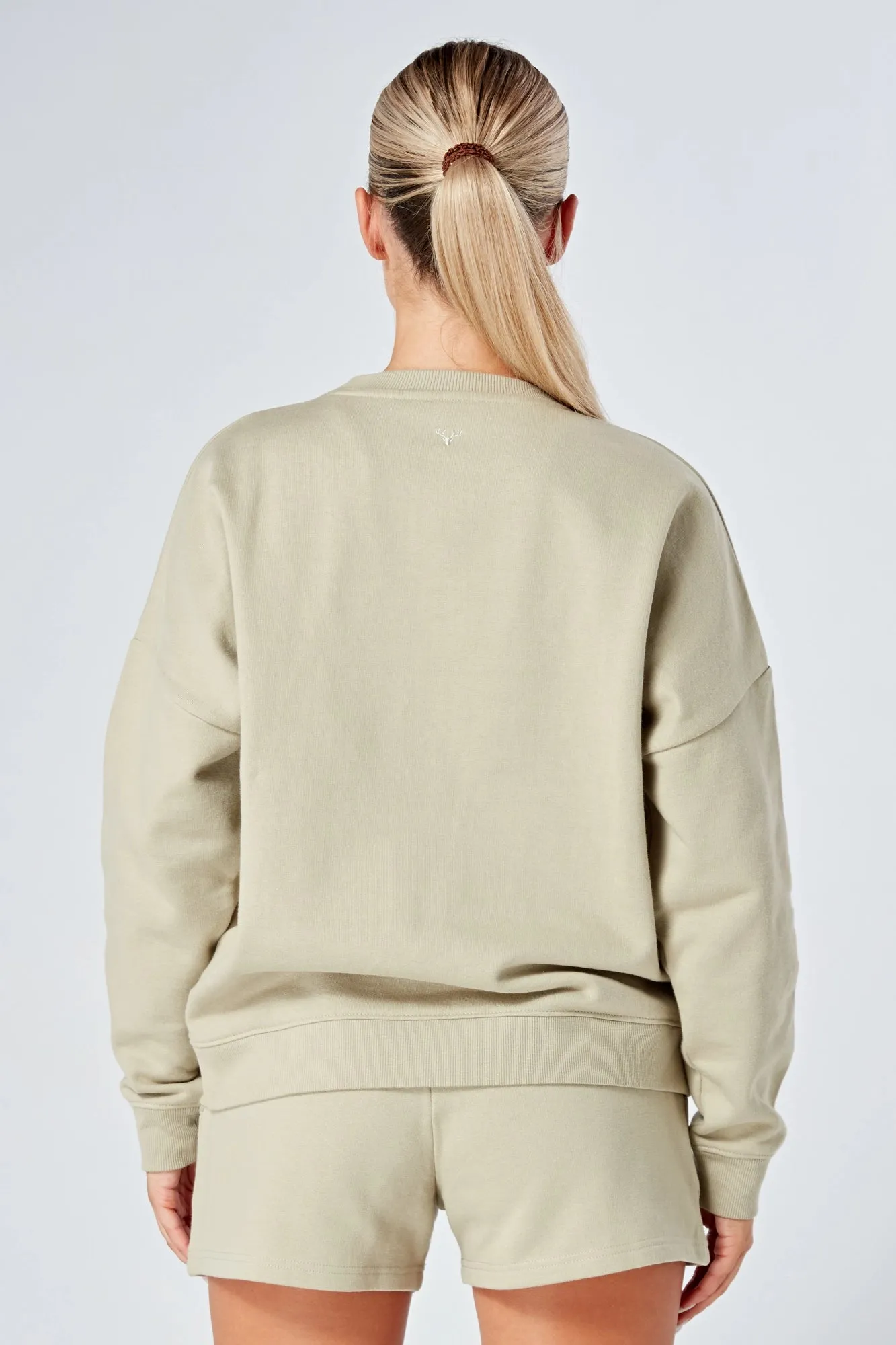 Twill Active Essentials Oversized Crewneck Sweatshirt Stone